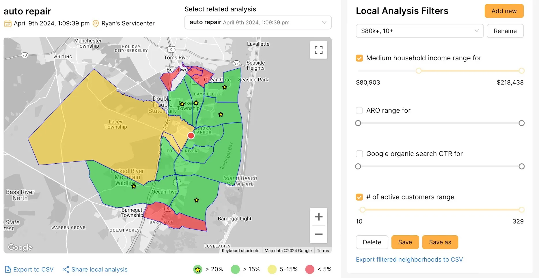 BizMapIQ applied to neighborhoods