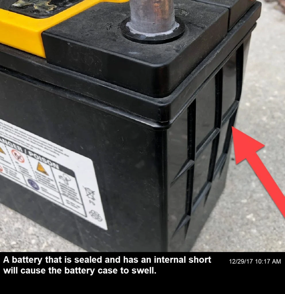 Battery internally shorted because of leaks and seal issues